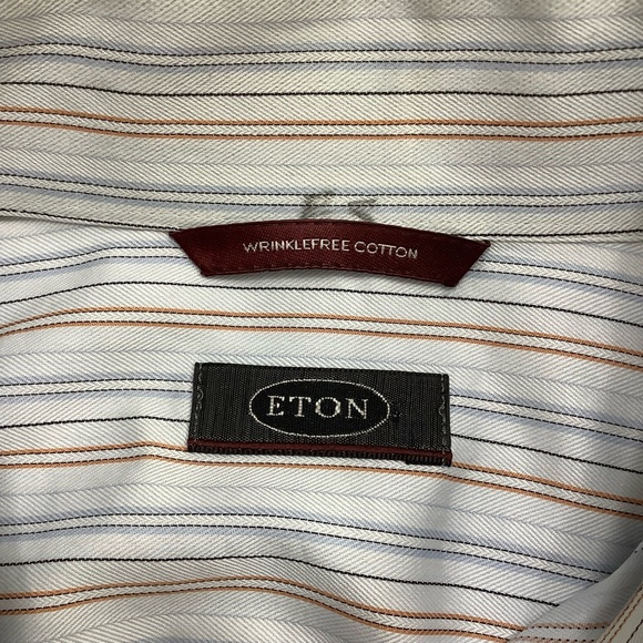 Eton Striped Casual Button Down Shirts Long Sleeve Wrinklefree Cotton - Picture 5 of 6